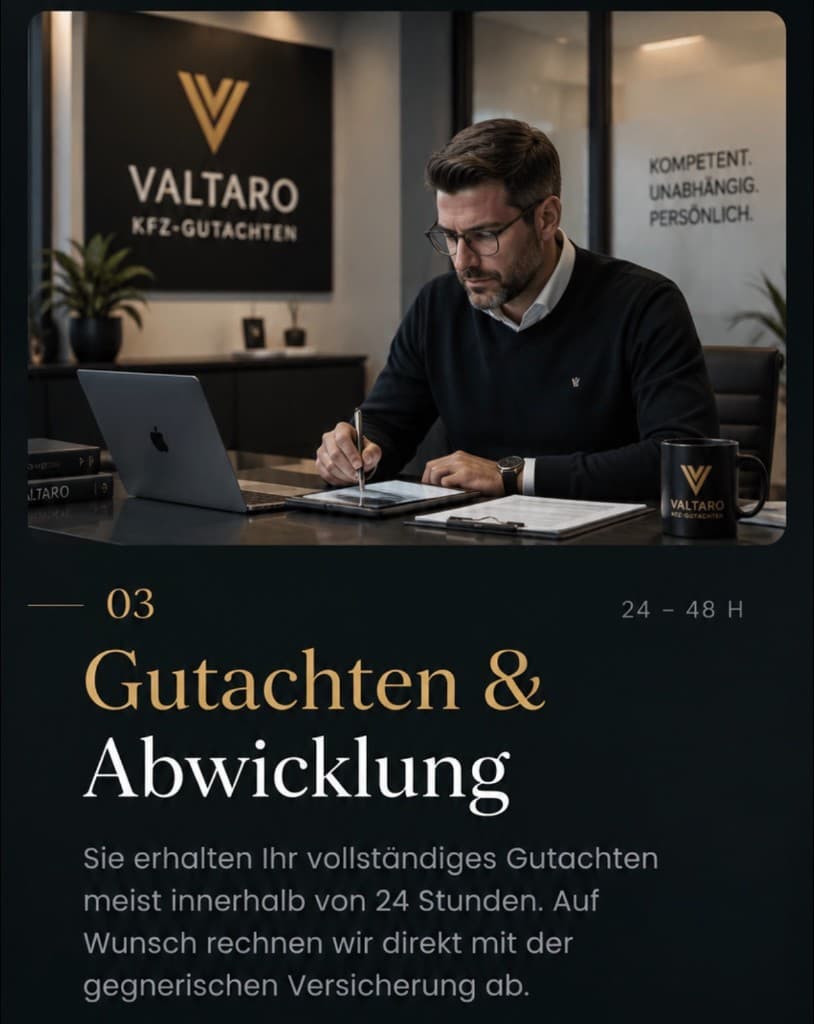 VALTARO Kfz-Gutachter bei der Erstellung eines Gutachtens